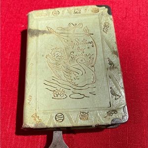 1930’s Metal Bank w/ Key, Storybook, Stamped Zell CO NY